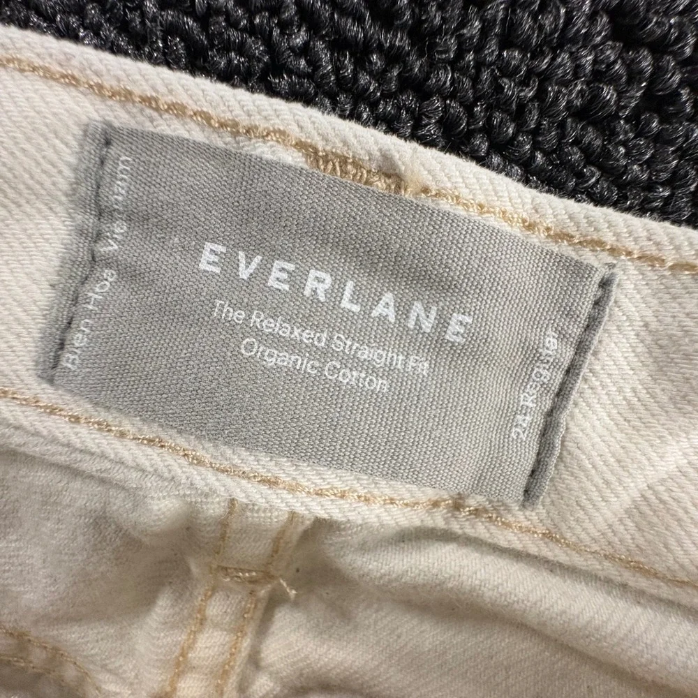 Everlane The Relaxed Straight Jean Womens 24 Cream Organic‎ Cotton Denim